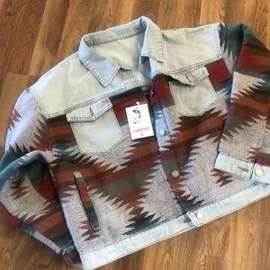 Aztec jean jacket. New with tags.